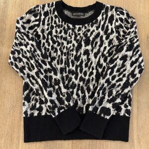 Ann Taylor Black and Gray Animal Print Sweater